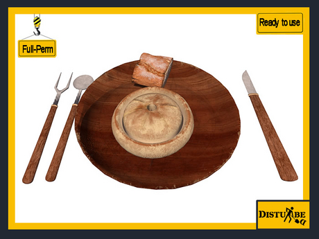 Second Life Marketplace - ::DisturbeD:: Medieval Tavern Meat Pie Meal